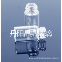 Screwed Clear Tubular Shaped Mini Glass Bottle